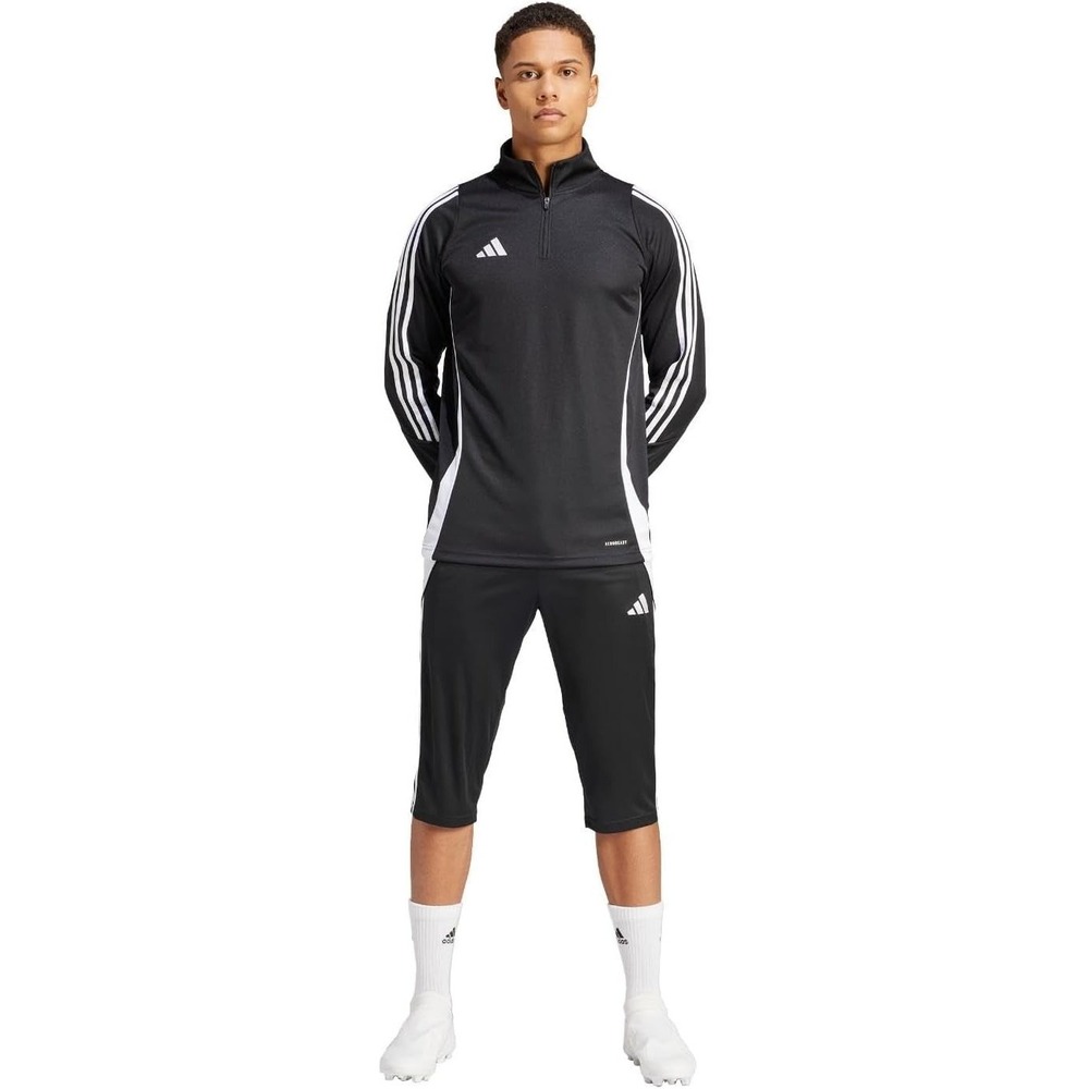 NEW Adidas Tiro24 Slim Fit 3/4 Pants Men's XS Black White Elastic Waist Comfort